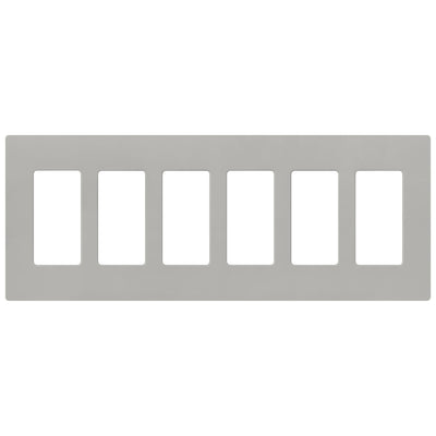 Lutron Claro Wallplate, Six-Gang, Satin Finish, Pebble, SC-6-PB