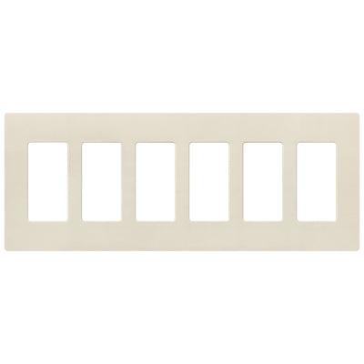 Lutron Claro Wallplate, Six-Gang, Satin Finish, Pumice, SC-6-PM