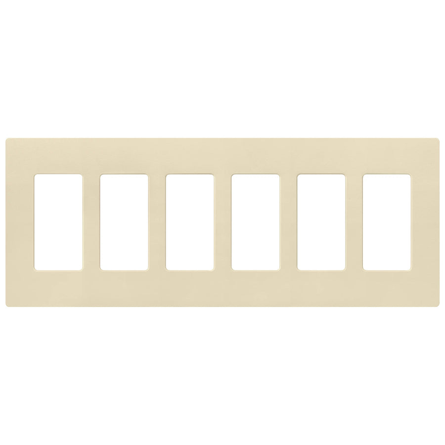 Lutron Claro Wallplate, Six-Gang, Satin Finish, Sand, SC-6-SD