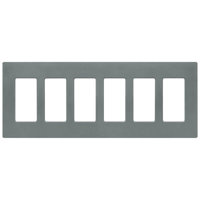 Lutron Claro Wallplate, Six-Gang, Satin Finish, Slate, SC-6-SL