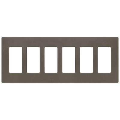 Lutron Claro Wallplate, 6-Gang, Satin Finish, Truffle, SC-6-TF
