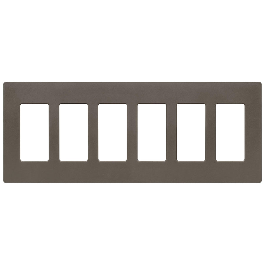 Lutron Claro Wallplate, 6-Gang, Satin Finish, Truffle, SC-6-TF
