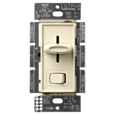Lutron Skylark LED+ Dimmer Switch, No Neutral Required, 150W LED or 600W Inc/Hal, 120V, Single Pole/3-Way, SCL-153P-AL, Almond