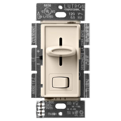 Lutron Skylark LED+ Dimmer Switch, No Neutral Required, 150W LED or 600W Inc/Hal, 120V, Single Pole/3-Way, SCL-153P-LA, Light Almond