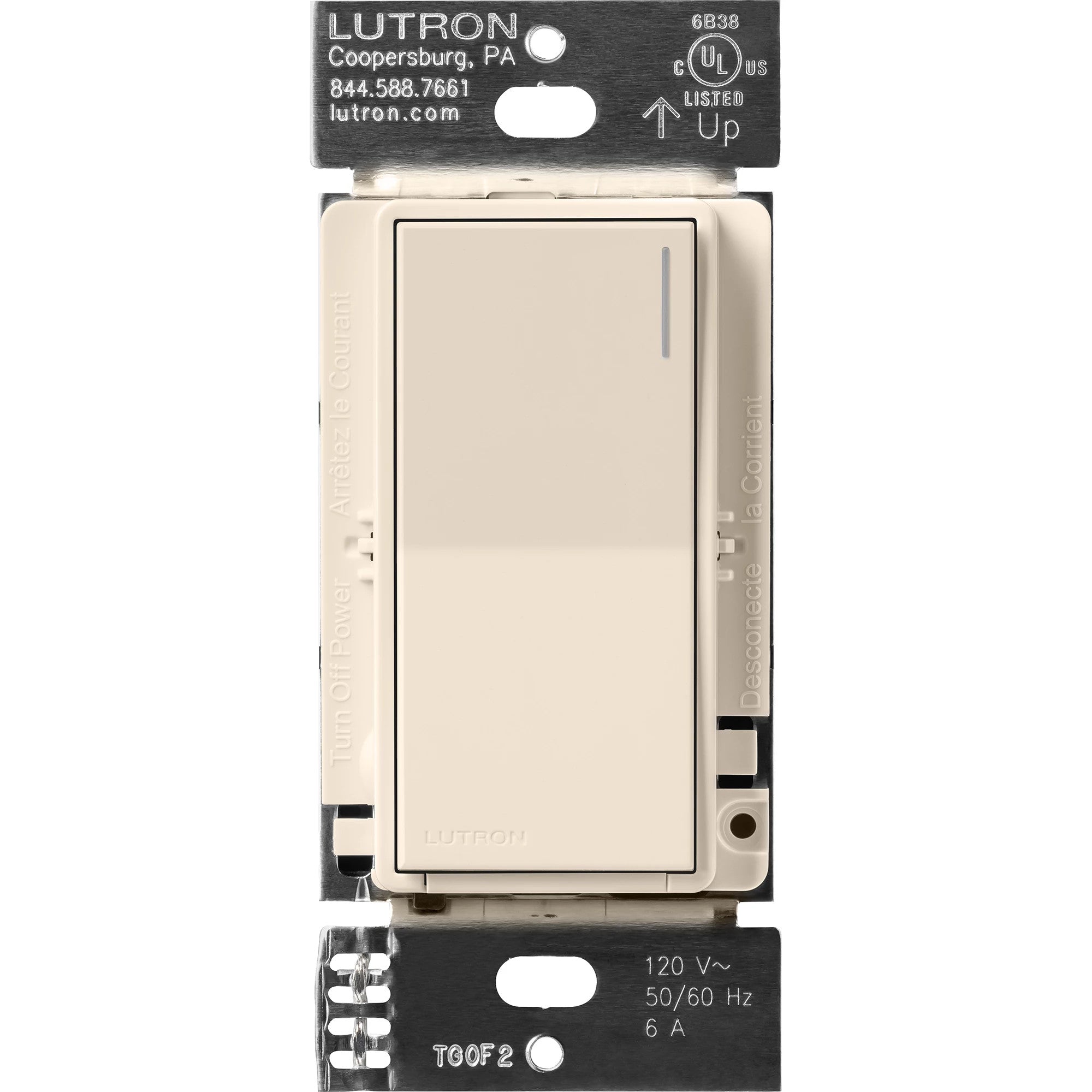 Lutron Sunnata On/Off Switch, 6A Lighting or 3A 1/10HP Motor, Single P ...