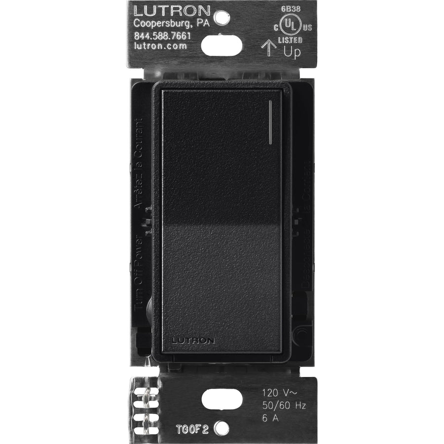 Lutron Sunnata Switch, 6A Lighting / 3A Motor, Single Pole/Multi Location, Midnight, ST-6ANS-MN