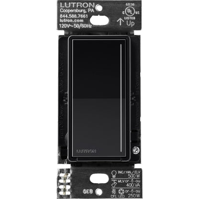 Lutron Sunnata PRO LED+ Touch Dimmer Switch, 250W LED/500W Incandescent, Phase Selectable, Black, ST-PRO-N-BL
