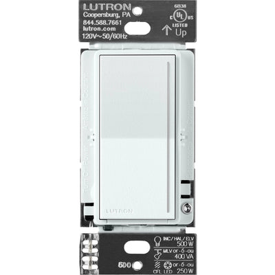 Lutron Sunnata PRO LED+ Touch Dimmer Switch, 250W LED/500W Incandescent, Phase Selectable, Glacier White, ST-PRO-N-GL