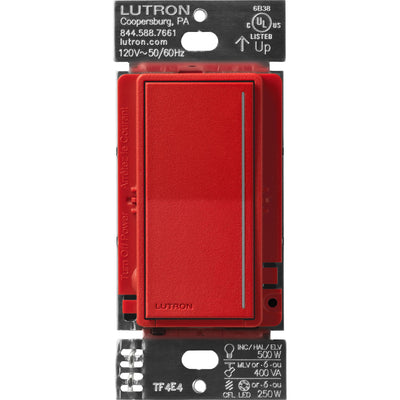 Lutron Sunnata PRO LED+ Touch Dimmer Switch, 250W LED, Phase Selectable, Signal Red, ST-PRO-N-SR