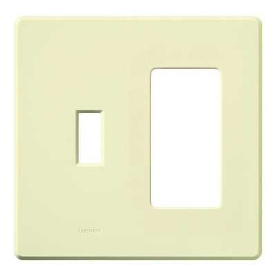 Lutron Fassada Wallplate, 2-Gang Combo Traditional/Designer, Almond, FG-2-TD-AL