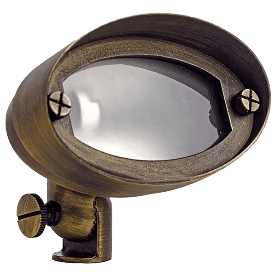 ABBA Lighting FPB03 12V LED Brass Flood Light, Landscape Lighting, Natural Brass
