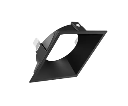 DMF Lighting Flangeless Square Trim, Downlight, Black + Mudplate, HCLTS4BKFL