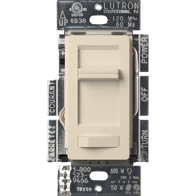 Lutron Lumea LED+ Dimmer Switch, No Neutral Required, 150W LED or 600W Inc/Hal, 120V, Single Pole/3-Way, LECL-153PH-LA, Light Almond