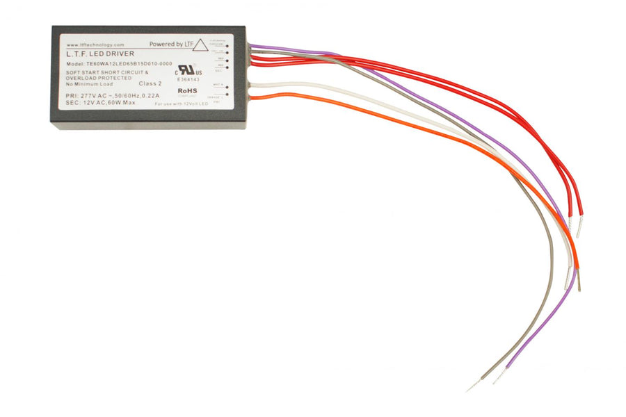 Elco Lighting Electronic Transformer, 60W, 12V, 0-10V Dimmable, LET-60DX