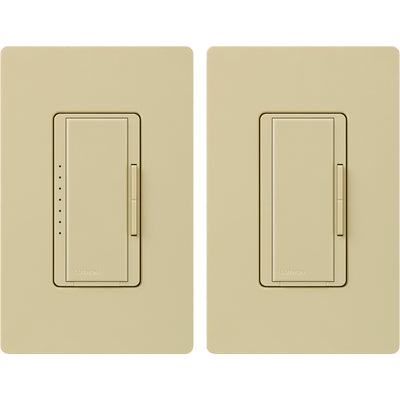 Lutron Maestro LED+ Dimmer Switch and Companion Dimmer, 3-Way Kit, 150W LED, No Neutral Required,120V, MACL-153M-RHW-IV, Ivory