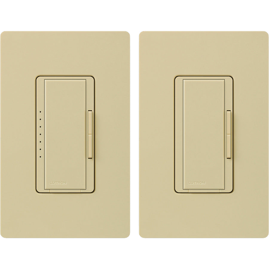 Lutron Maestro LED+ Dimmer Switch and Companion Dimmer, 3-Way Kit, 150W LED, No Neutral Required,120V, MACL-153M-RHW-IV, Ivory