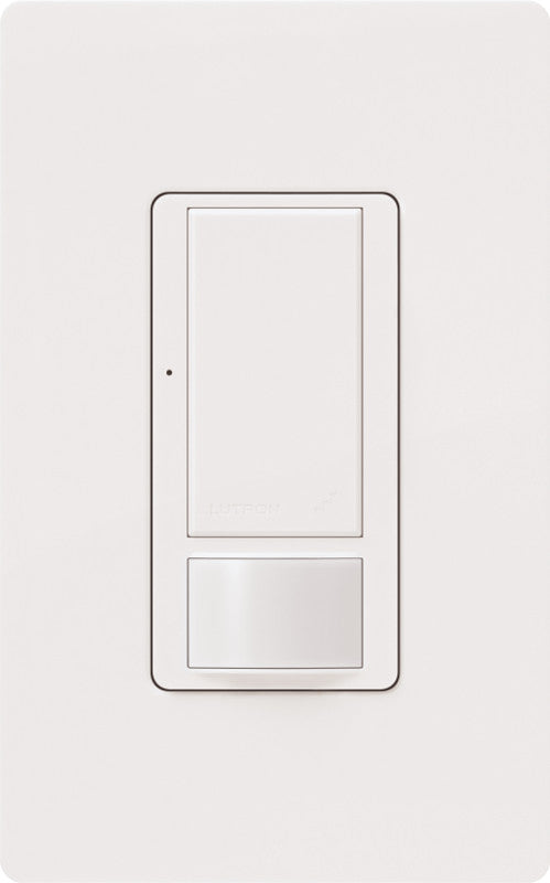 Lutron - Vive Vive Wireless in wall occupancy/vacancy sensing switch; Single Pole, 120/277V, 8A max MRF2S-8SS-WH