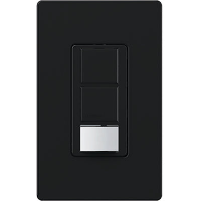 Lutron Maestro Partial-On Dual Circuit Motion Sensor Switch, 6A Light, 120-277V, Single Pole, Ground or Neutral Required, MS-OPS6-DDV-BL, Black