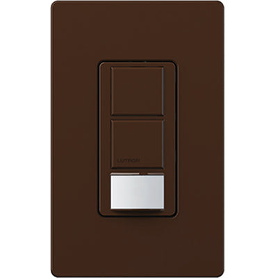 Lutron Maestro Partial-On Dual Circuit Motion Sensor Switch, 6A Light, 120-277V, Single Pole, Ground or Neutral required, MS-OPS6-DDV-BR, Brown