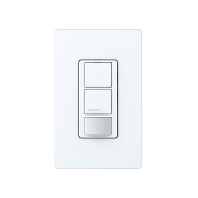 Lutron Maestro Partial-On Dual Circuit Motion Sensor Switch, 6A Light, 120-277V, Single Pole, Ground or Neutral Required, MS-OPS6-DDV-WH, White