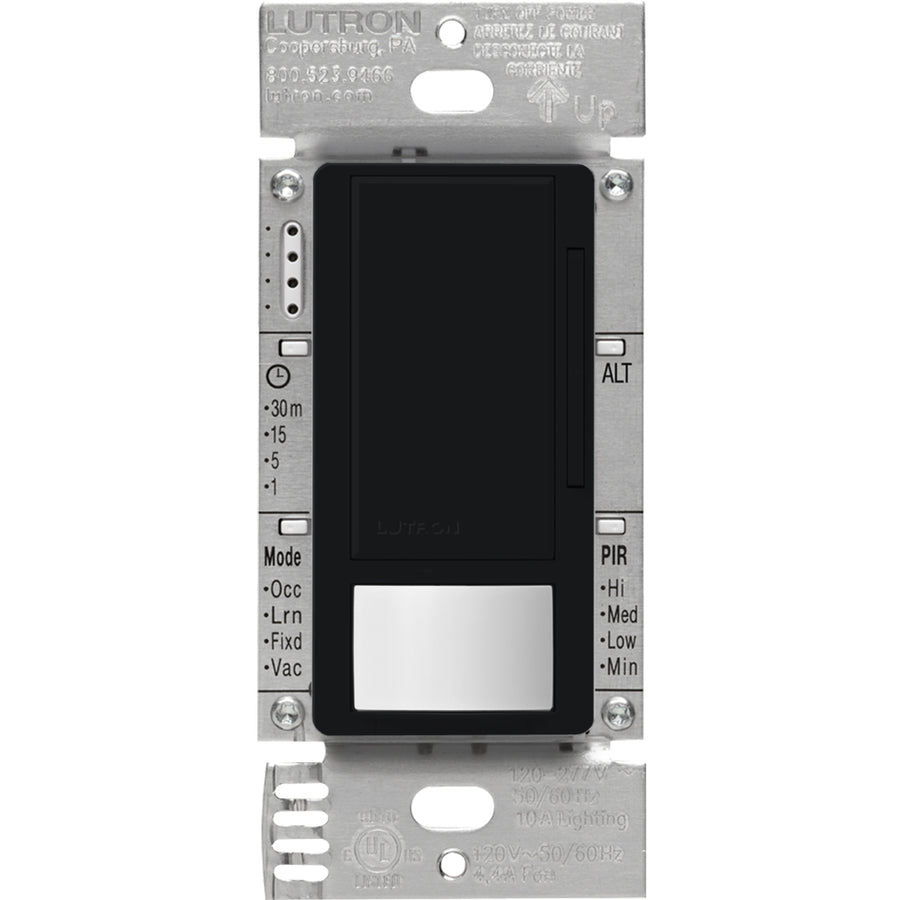 Lutron Maestro 0-10V Motion Sensor/Dimmer Switch, 8A, Neutral Optional, 120-277V, Single Pole/Multi-Location, MS-Z101-BL, Black