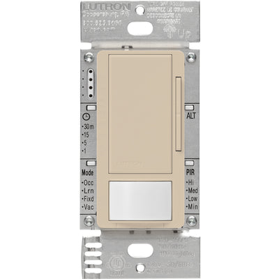 Lutron Maestro 0-10V Motion Sensor/Dimmer Switch, 8A, Neutral Optional, 120-277V, Single Pole/Multi-Location, MS-Z101-TP, Taupe