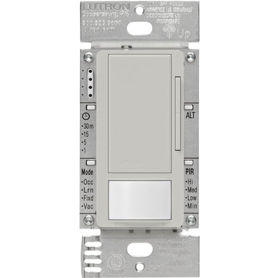 Lutron Maestro 0-10V Vacancy Sensor Dimmer Switch, 8A, Neutral Optional, 120-277V, Single Pole/Multi-Location, MS-Z101-V-PD, Palladium