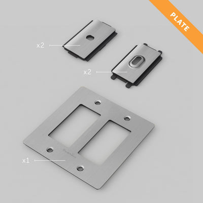 Buster + Punch U.S. 2G Wall Plate, Steel