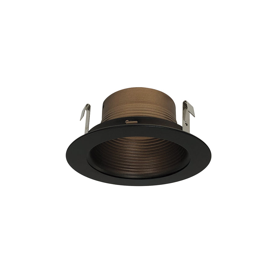 Porter Lighting 4" White Stepped Baffle with White Ring, NS-40