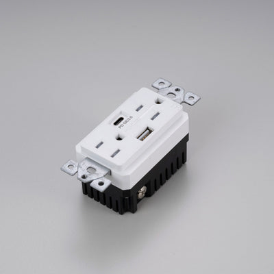 Buster + Punch U.S. Duplex Outlet Module + 2 USB-A + C, White