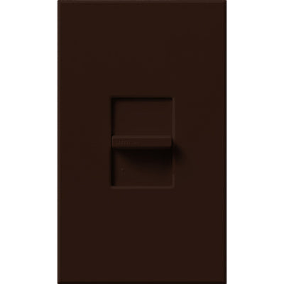 Lutron Nova T LED+ Dimmer Switch, 250W LED, Single Pole, 120V, Small Control, Wall Plate Included, Wall Plate Included, NTCL-250-BR, Brown