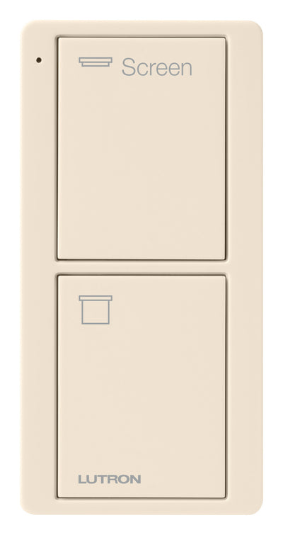 Lutron Pico 2-Button Smart Remote, Screen Display, Gloss Light Almond, PJ2-2B-GLA-S08