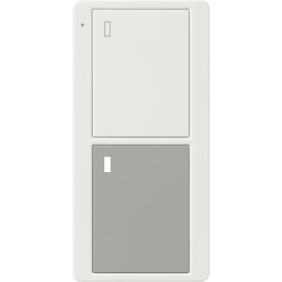 Lutron 2-Button Pico Smart Remote, with Appliance Icons, PJ2-2B-GWG-L02, White/Gray