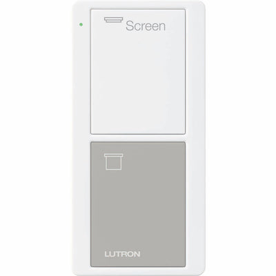Lutron Pico 2-Button Smart Remote, Screen Display, Gloss White/Gray, PJ2-2B-GWG-S08