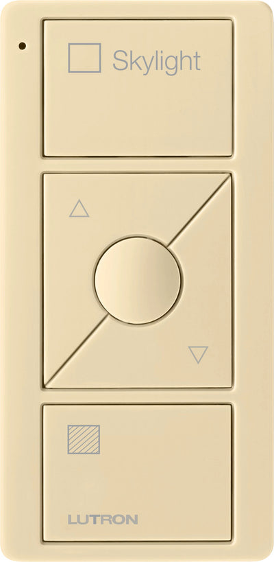 Lutron Pico 3-Button Smart Remote, Raise/Lower, Preset, Skylight Icons, Ivory, PJ2-3BRL-GIV-S06