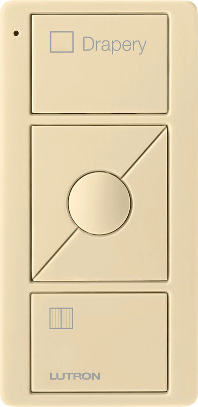 Lutron Pico 3-Button Smart Remote, Raise/Lower, Preset, Drapery Icons, Ivory, PJ2-3BRL-GIV-S07
