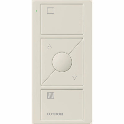 Lutron Pico 3-Button Smart Remote, Raise/Lower, Preset, Shade Icons, Light Almond, PJ2-3BRL-GLA-S01