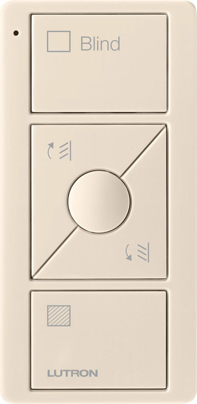 Lutron Pico 3-Button Raise/Lower Preset Remote, Blind Shade Icons, Light Almond, PJ2-3BRL-GLA-S05
