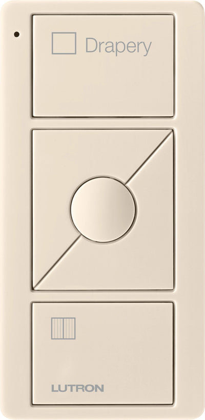 Lutron Pico 3-Button Raise/Lower Preset Remote, Drapery Icons, Light Almond, PJ2-3BRL-GLA-S07