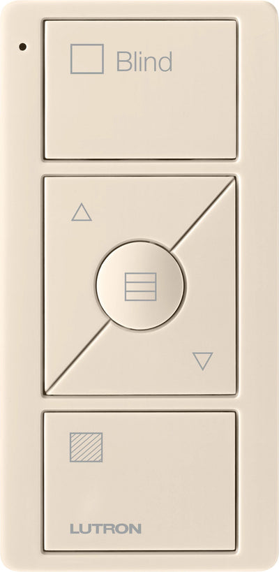 Lutron Pico 3-Button Raise/Lower Preset Remote, Horizontal Sheer Blind Icons, Light Almond, PJ2-3BRL-GLA-S09