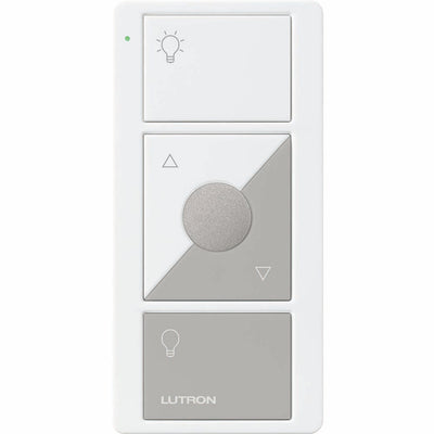 Lutron 3-Button with Raise/Lower and Preset, Pico Smart Remote, with Light Icons, White/Gray, PJ2-3BRL-GWG-L01