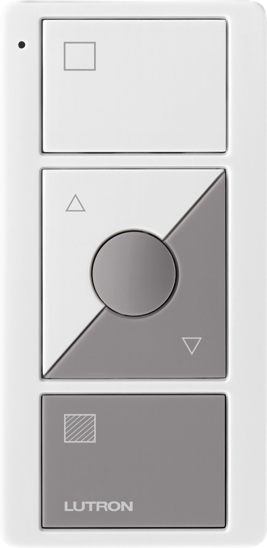 Lutron Pico 3-Button Raise/Lower Preset Remote, Shade Icons, White/Gray, PJ2-3BRL-GWG-S01