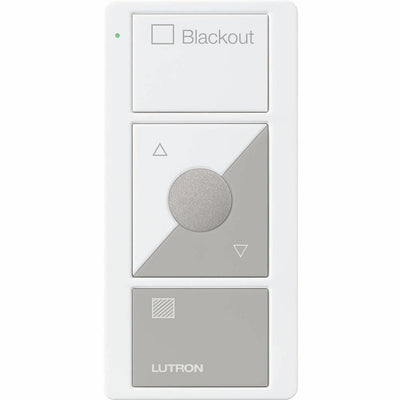Lutron Pico 3-Button Raise/Lower Preset Remote, Blackout Icons and Text, White/Gray, PJ2-3BRL-GWG-S03