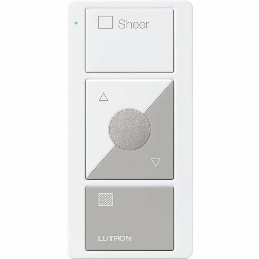 Lutron Pico 3-Button Raise/Lower Preset Remote, Sheer Icons and Text, White/Gray, PJ2-3BRL-GWG-S04