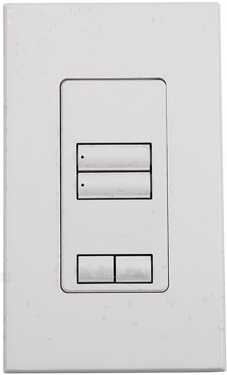 Lutron QSWS2 seeTouch QS Wallstation, 2-Button with Raise/Lower, Insert, White, QSWS2-2BRLI-WH