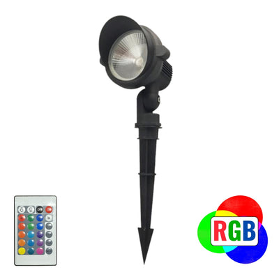 ABBA Lighting CDR85 RGB Aluminum Spotlight, 9W, 570 lm, Remote Control, 12V, Natural Brass/Dark Brass, CDR85