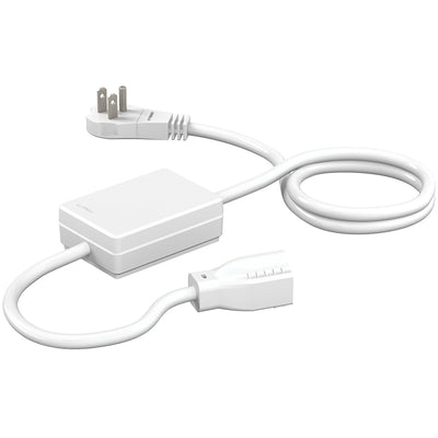 Lutron RF Plug-In Appliance Module, Works with RA2 Select/RA3 Systems, 15A Lighting, 1/2HP Motor, On/Off Switching, 120V, RR-15APS-1-SW, Snow