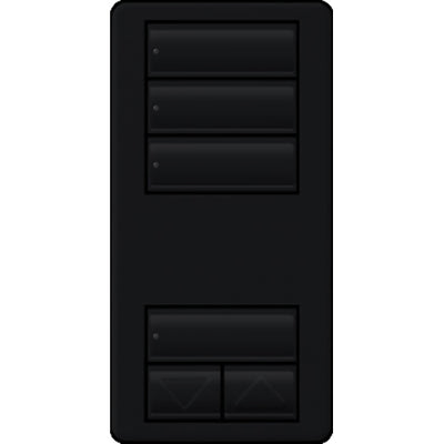 Lutron seeTouch LED+ Wall Keypad, Works with RA3 Systems, 3 Scene with 1 Raise/Lower, Neutral Required, 120V, RRD-W3S-BL, Black