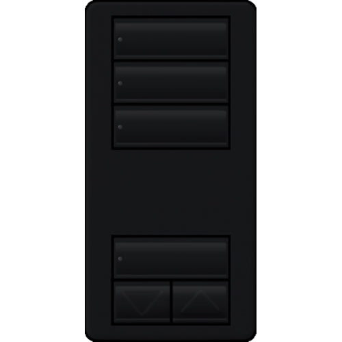 Lutron seeTouch LED+ Wall Keypad, Works with RA3 Systems, 3 Scene with 1 Raise/Lower, Neutral Required, 120V, RRD-W3S-BL, Black