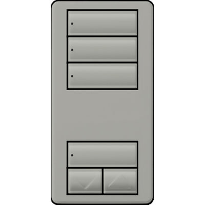 Lutron seeTouch LED+ Wall Keypad, Works with RA3 Systems, 3 Scene with 1 Raise/Lower, Neutral Required, 120V, RRD-W3S-GR, Gray